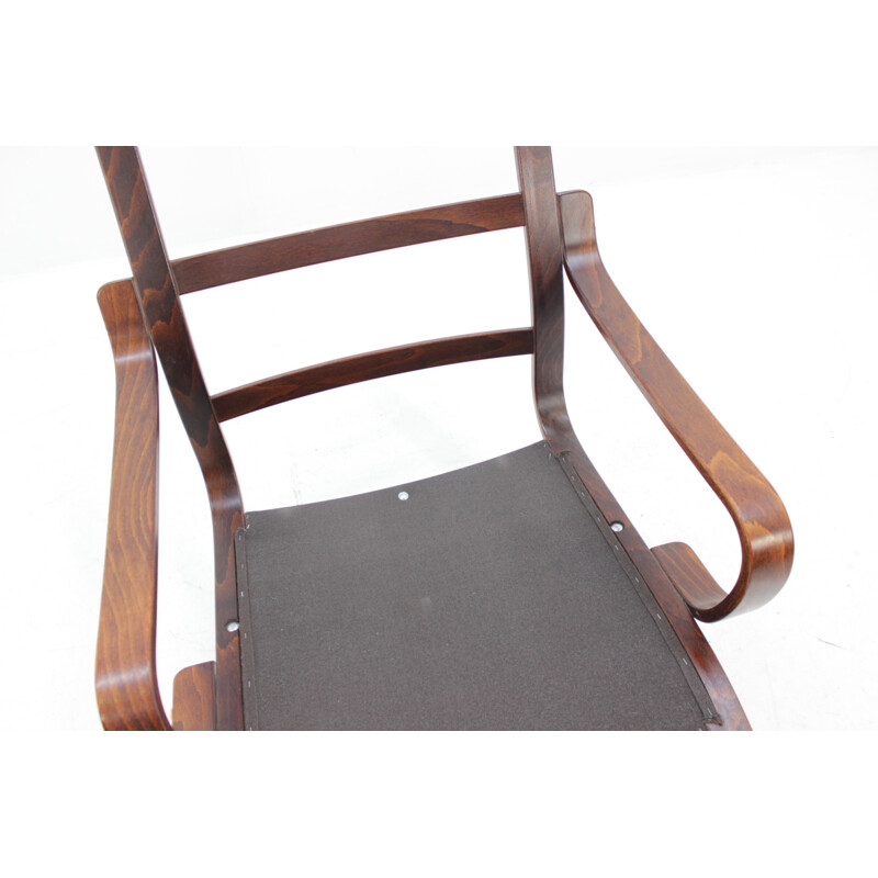 Scandinavian vintage swivel chair in leather - 1970s