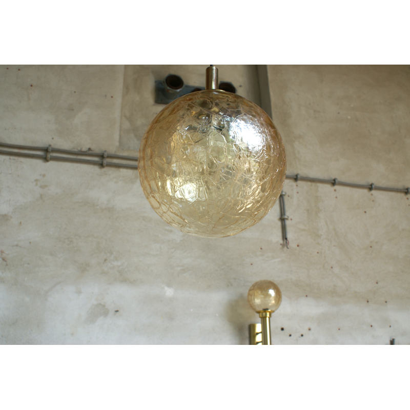 Lampada da soffitto gialla vintage di Doria Leuchten - 1968