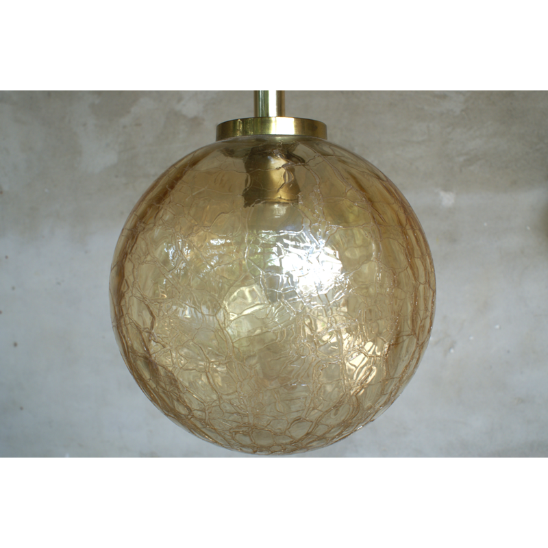 Lampada da soffitto gialla vintage di Doria Leuchten - 1968