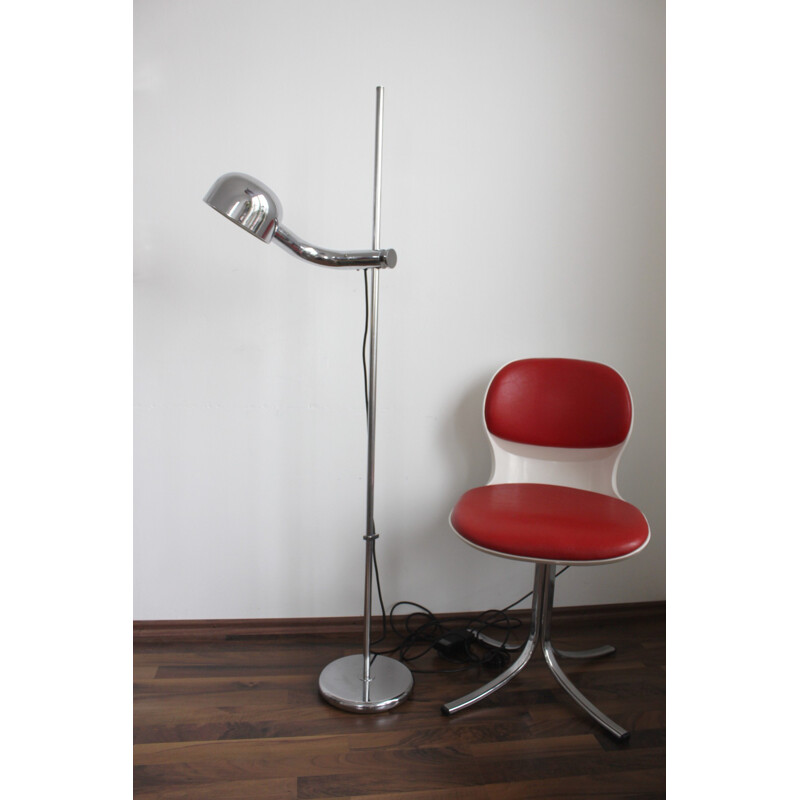 Vintage chromed floor lamp - 1970s