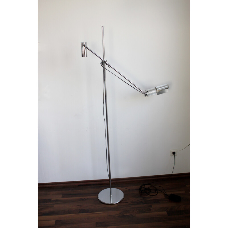 Vintage "18508" chromed floor lamp - 1970s