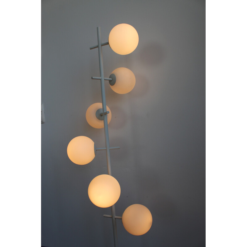 Vintage white balls floor lamp "Kugelspiel" by Temde - 1970s