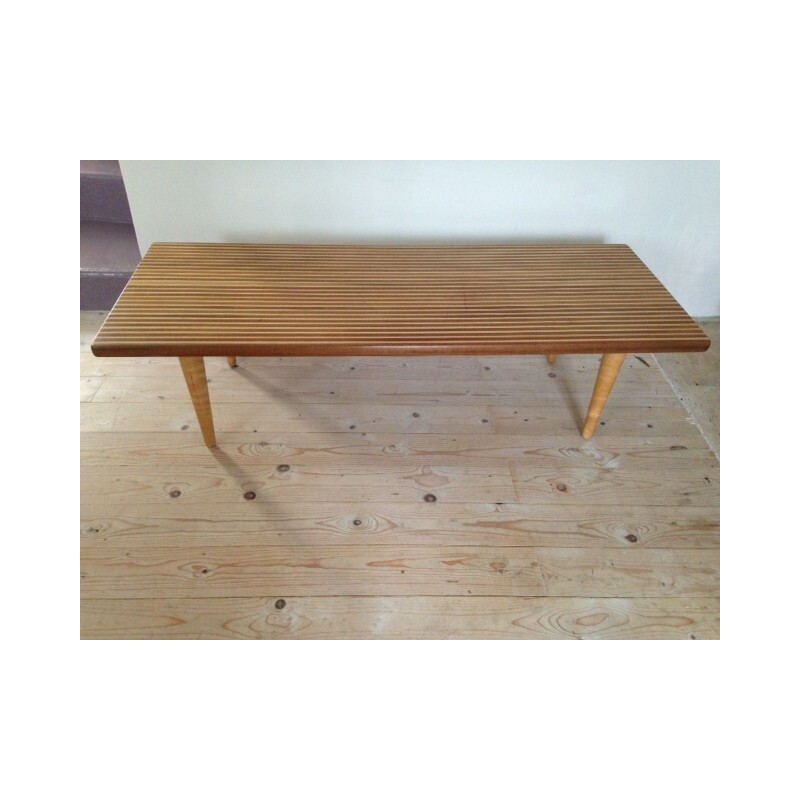 Vintage exotic wooden coffee table - 1960s