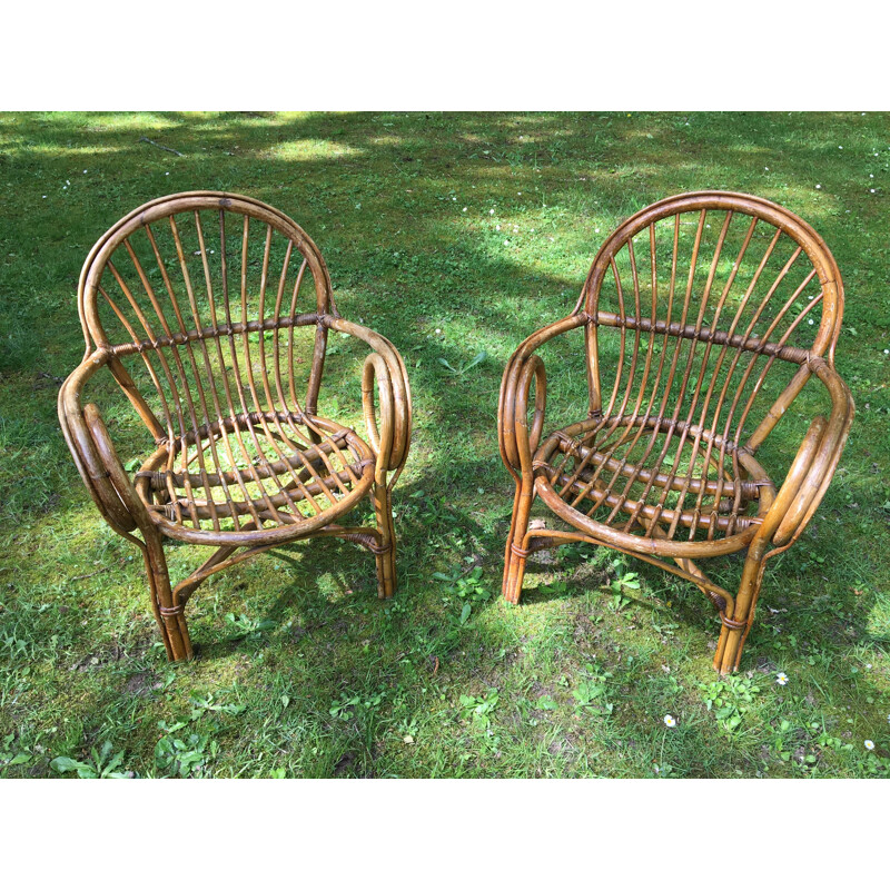 Vintage rattan garden furniture - 1960s