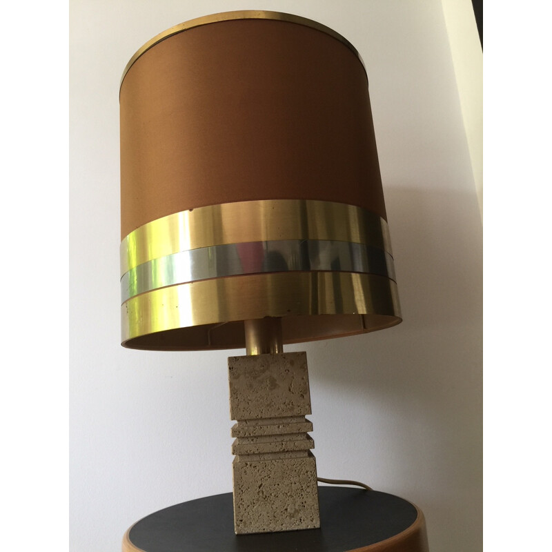 Italian travertine Vintage table lamp - 1970s