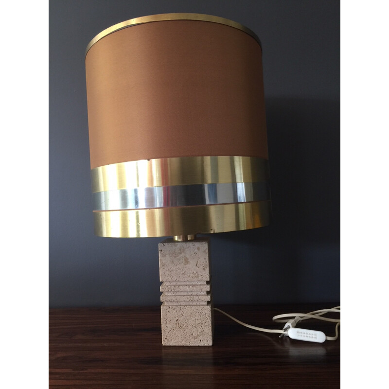 Italian travertine Vintage table lamp - 1970s