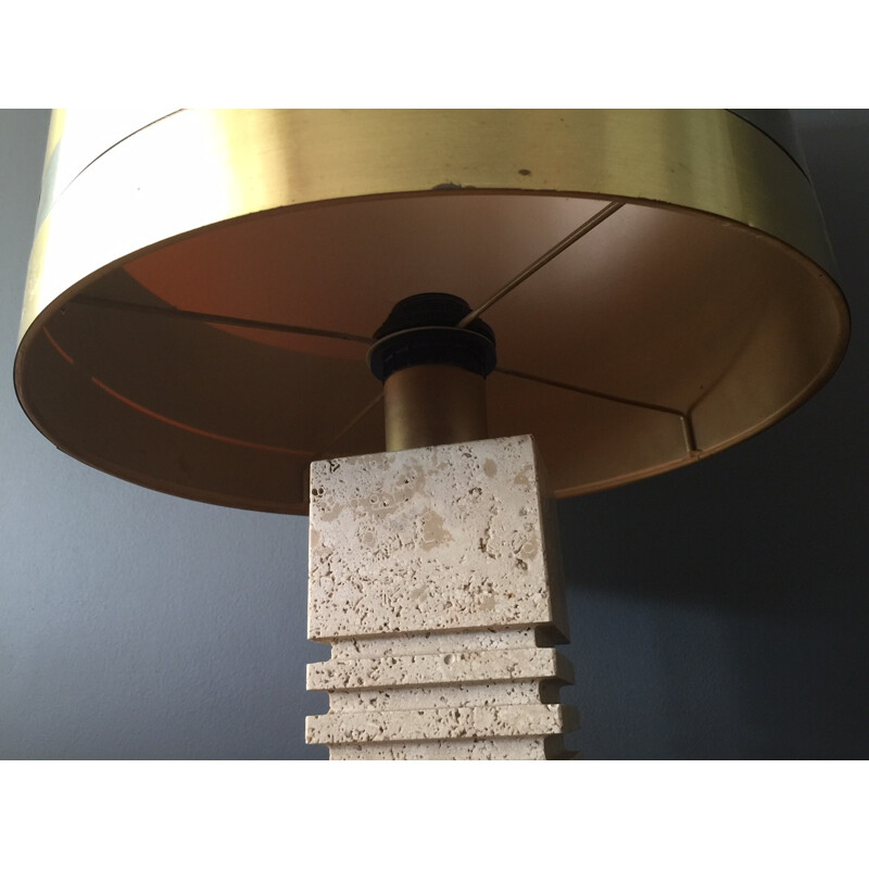 Italian travertine Vintage table lamp - 1970s