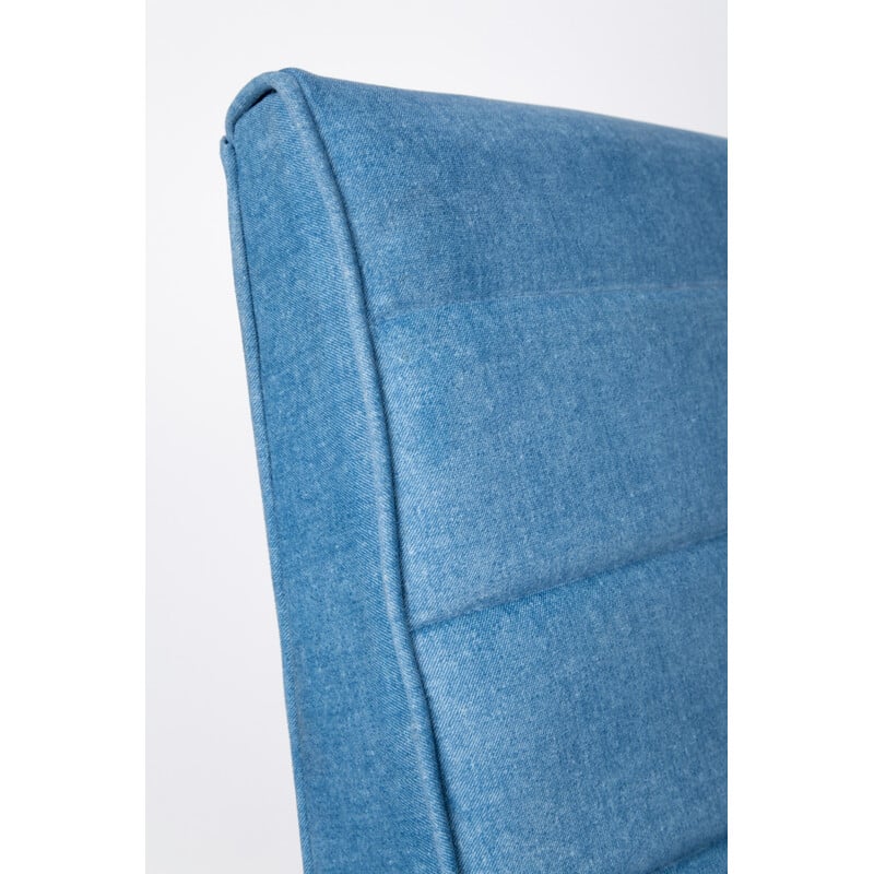 Vintage blauwe fauteuil van Prudnik Meubelfabriek - 1960