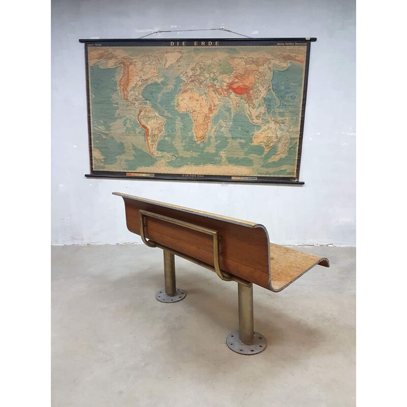 Vintage French Industrial Train Bench - 1960s