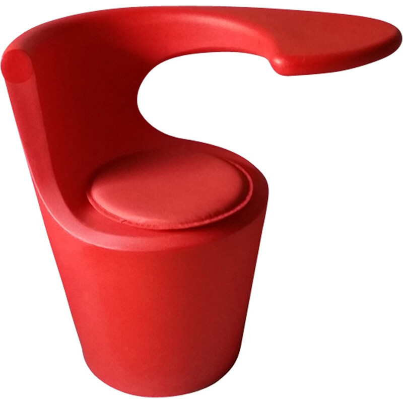 Vintage red armchair by Lucchi Comos - 1980s