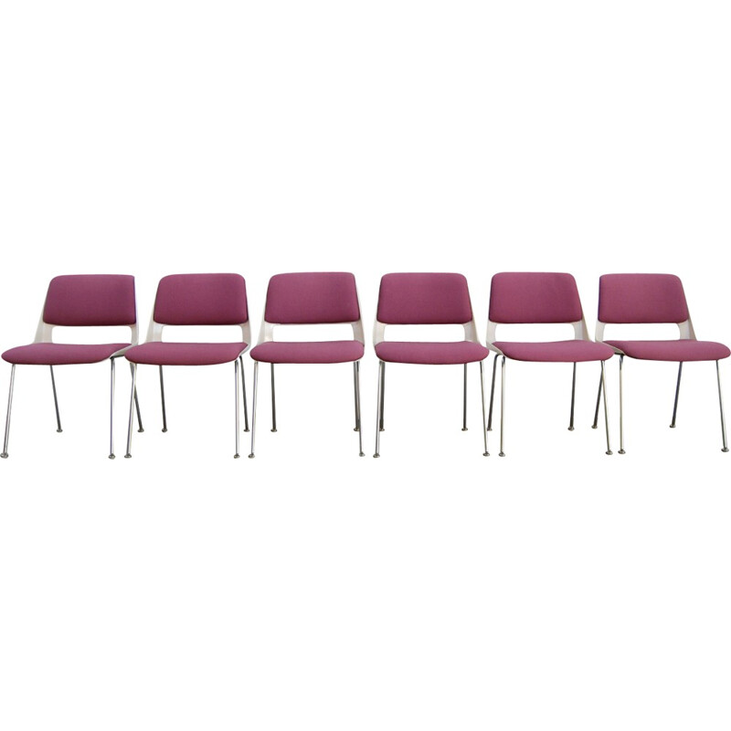 Set of 6 dutch Dining Chairs "Model Stratus" by André Cordemeyer for Gispen - 1969