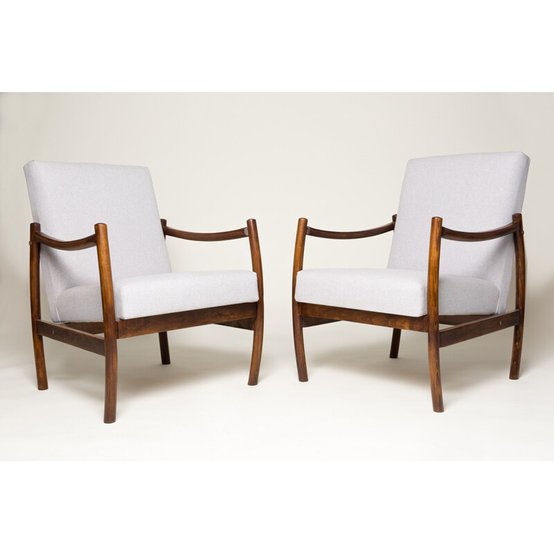 Conjunto de 2 sillones "Club" beige de las fábricas de muebles Radom - 1960