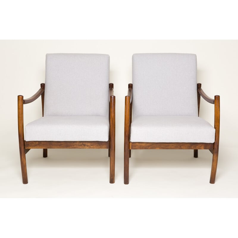 Conjunto de 2 sillones "Club" beige de las fábricas de muebles Radom - 1960