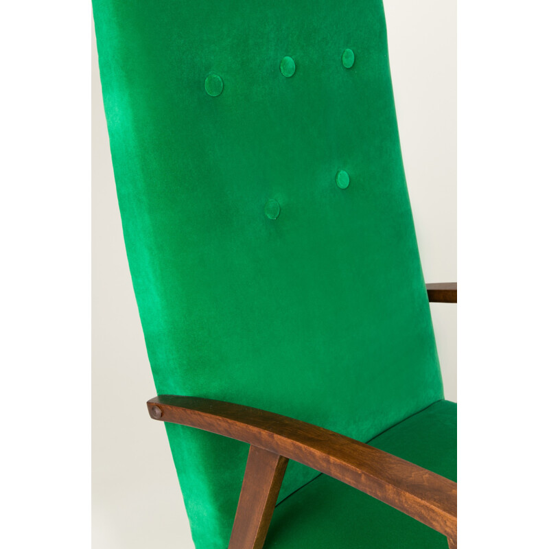 Fauteuil vintage en velours vert, 1960