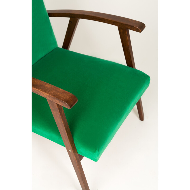 Sillón vintage de terciopelo verde, 1960