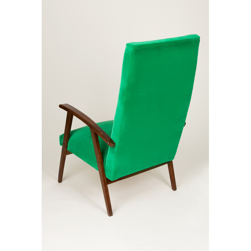 Vintage green velvet armchair, 1960