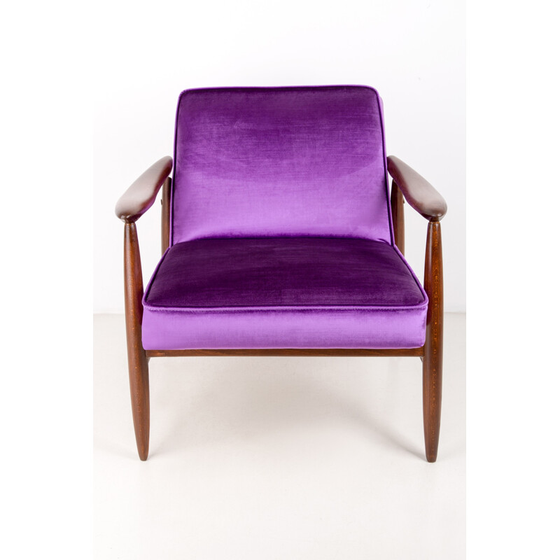 Sillón vintage GFM en terciopelo púrpura de Edmund Homa - 1960