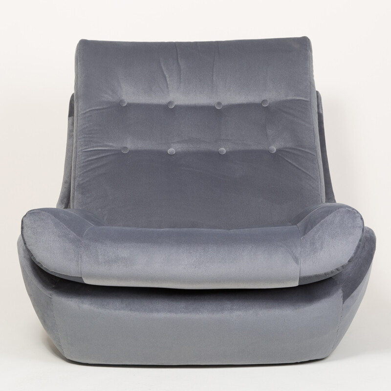 Atlantis grijs fluwelen fauteuil van Silesia, 1960