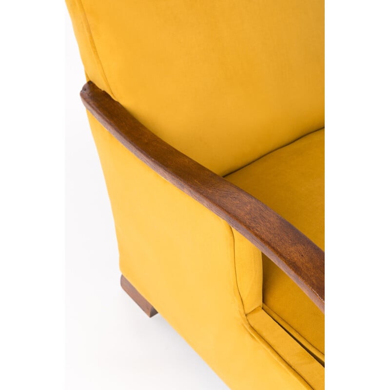 Grand Fauteuil Vintage Jaune francais - 1930