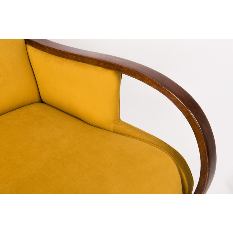 Vintage Yellow Big french Armchair - 1930s