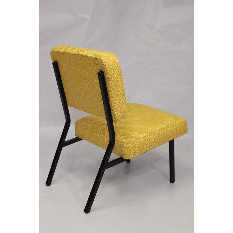 Vintage yellow armchair by Pierre Guariche - 1950s