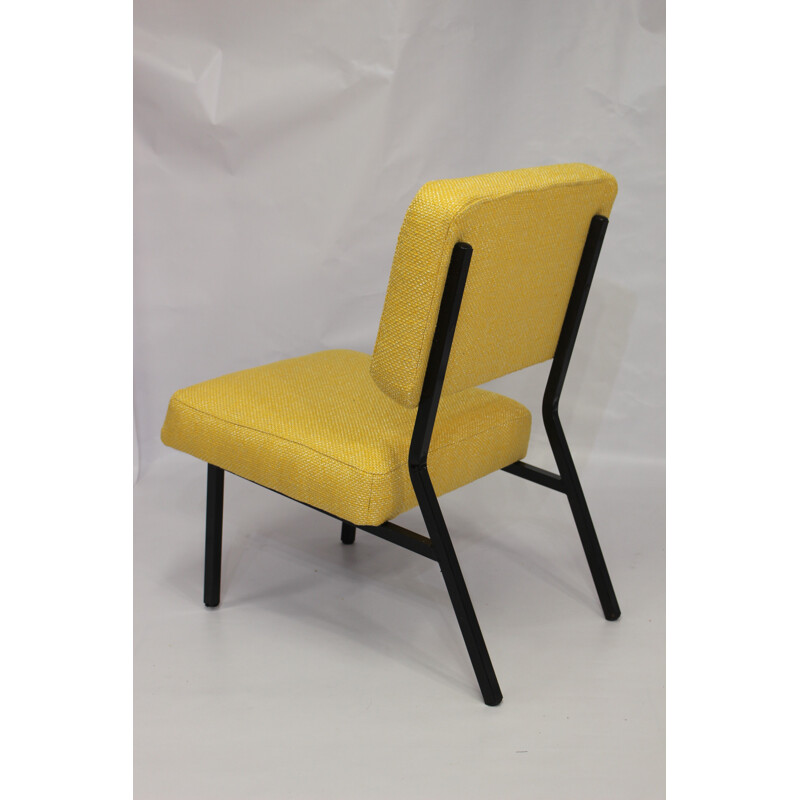 Vintage yellow armchair by Pierre Guariche - 1950s