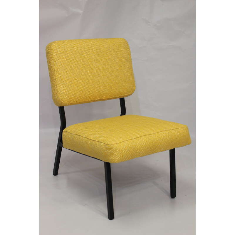 Vintage yellow armchair by Pierre Guariche - 1950s