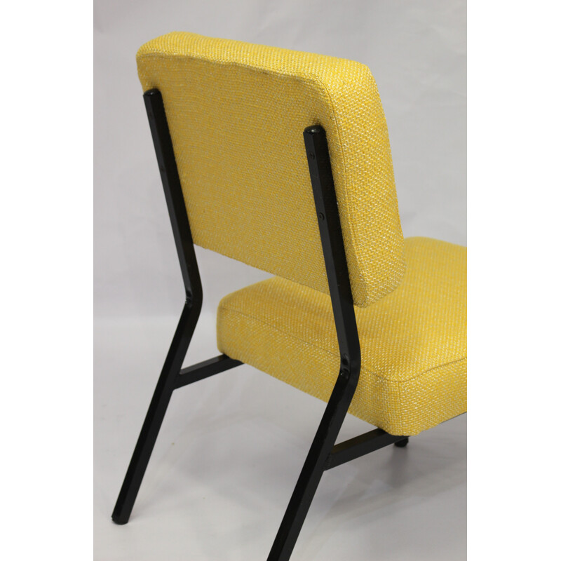 Vintage yellow armchair by Pierre Guariche - 1950s