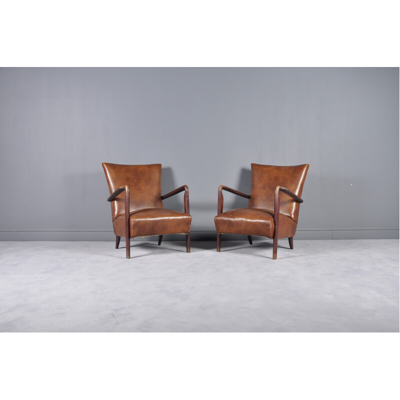 Set of 2 vintage Italian Lounge Chairs - 1950s