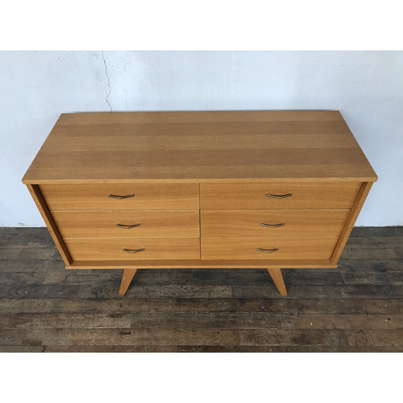Vintage large dresser with 6 drawers - 1950s