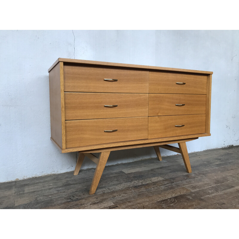 Vintage large dresser with 6 drawers - 1950s