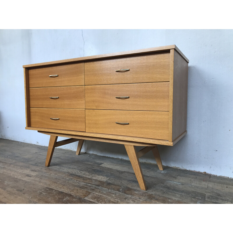 Grande commode vintage à 6 tiroirs - 1950