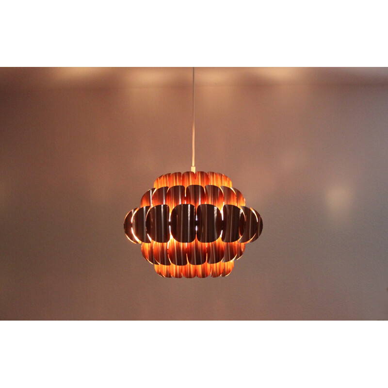 Vintage copper pendant lamp by Thorsten Orrling for Hans Agne Jakobsson - 1960s