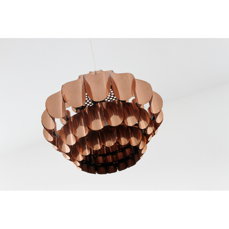 Vintage copper pendant lamp by Thorsten Orrling for Hans Agne Jakobsson - 1960s