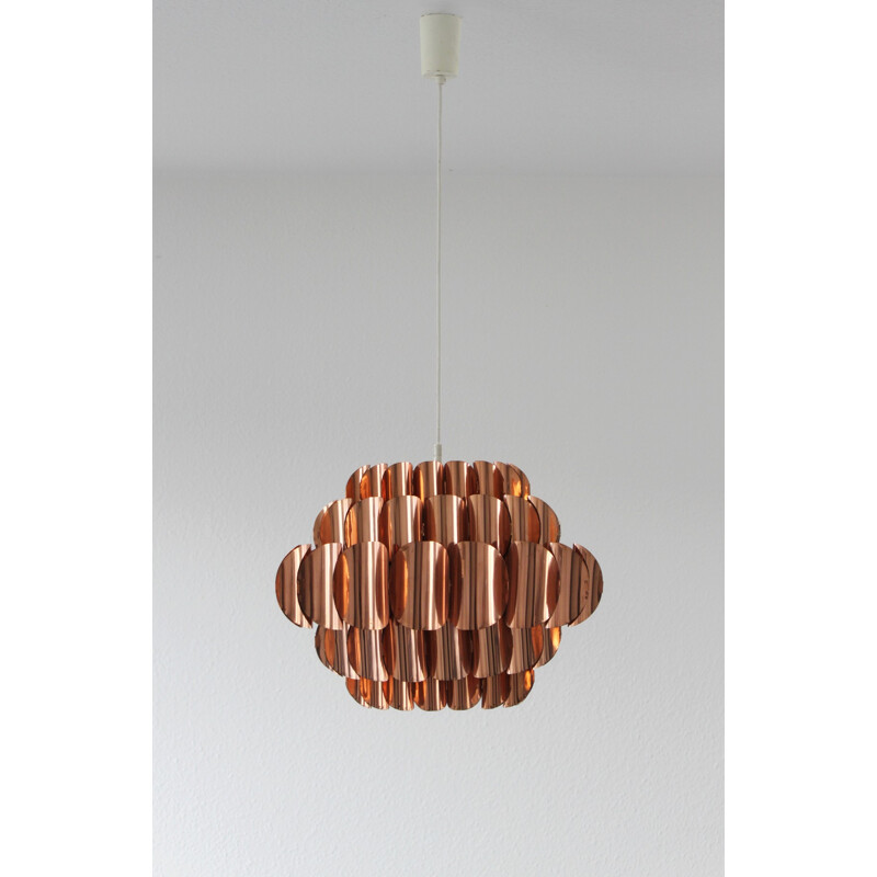 Vintage copper pendant lamp by Thorsten Orrling for Hans Agne Jakobsson - 1960s