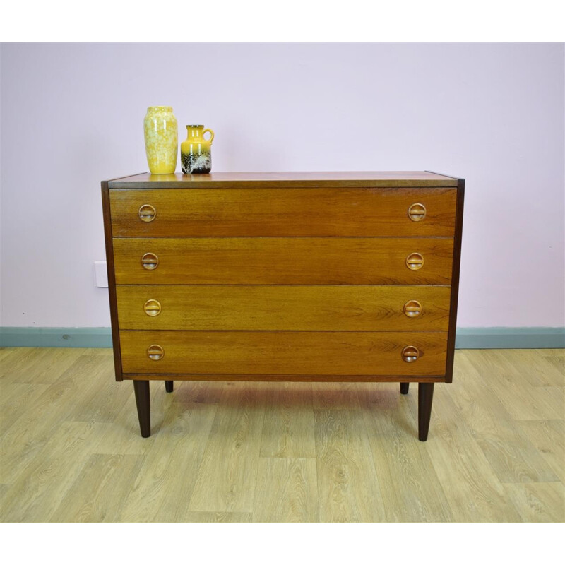 Vintage Danish rosewood bedroom chest of 4 drawers - 1960s