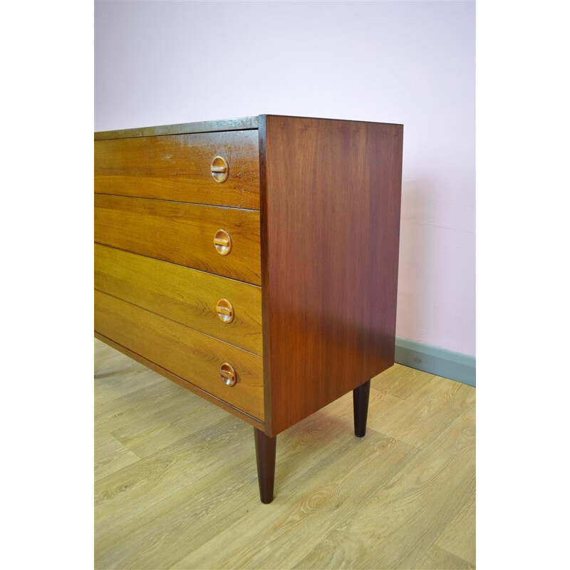 Vintage Danish rosewood bedroom chest of 4 drawers - 1960s