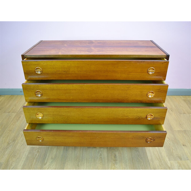Vintage Danish rosewood bedroom chest of 4 drawers - 1960s