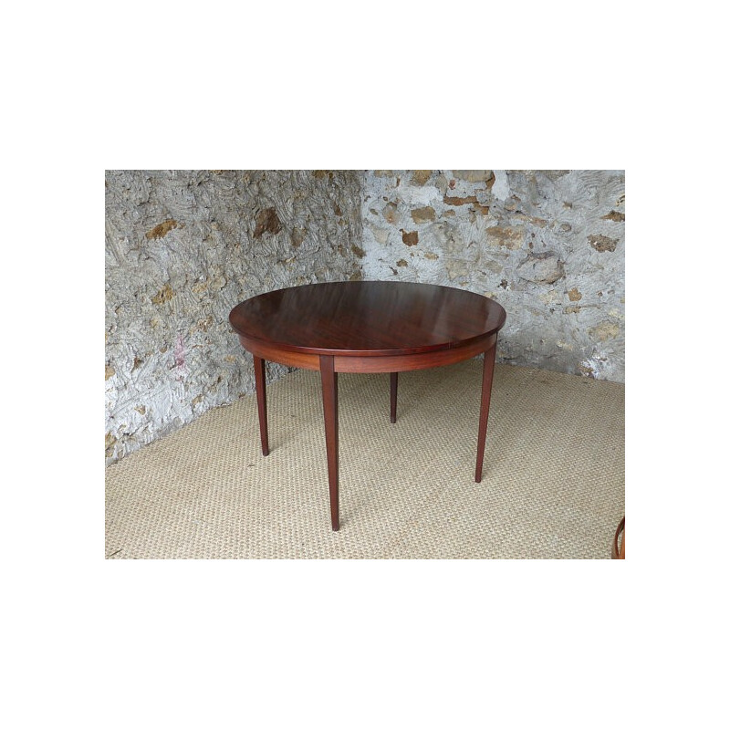 Vintage scandinavian round dining table in Rio rosewood - 1960s