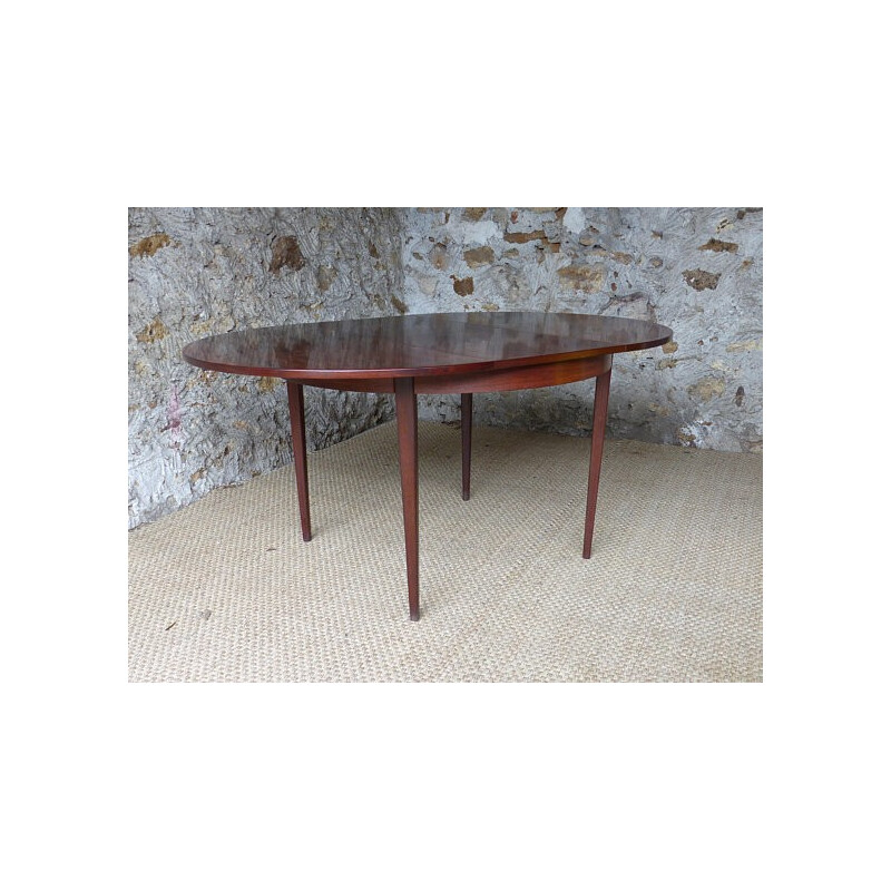 Vintage scandinavian round dining table in Rio rosewood - 1960s