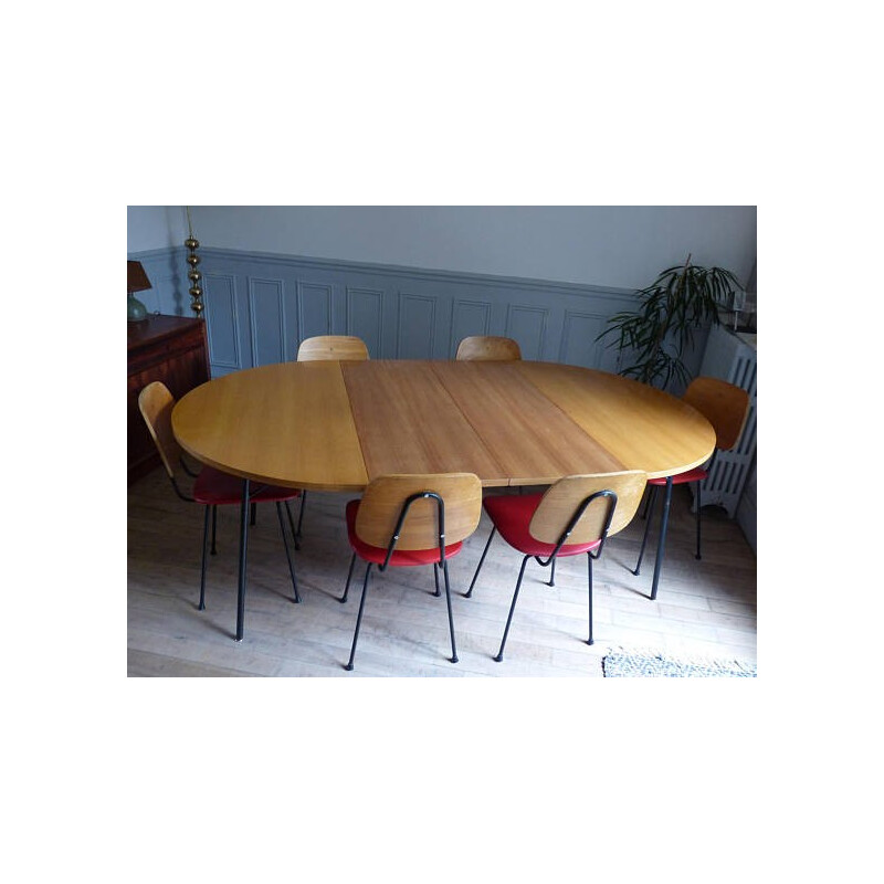 Vintage dining table by Alain Richard for Meuble TV - 1960s