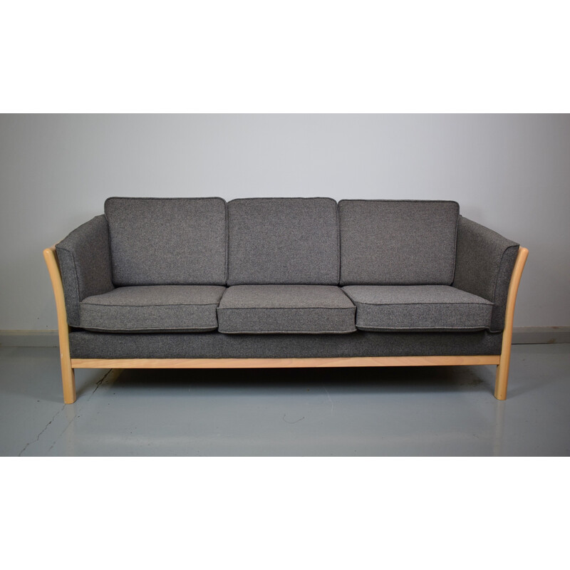 Vintage Danish 3 seat sofa in grey wool - 2000s