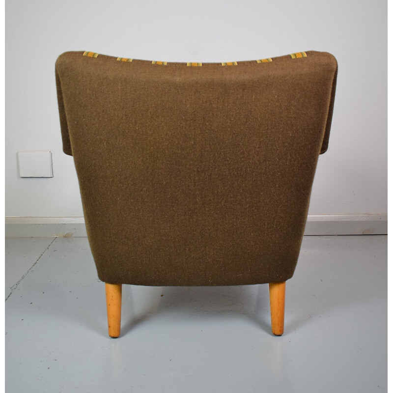 Vintage Brown Model 54 Armchair by Kurt Ostervig - 1950s