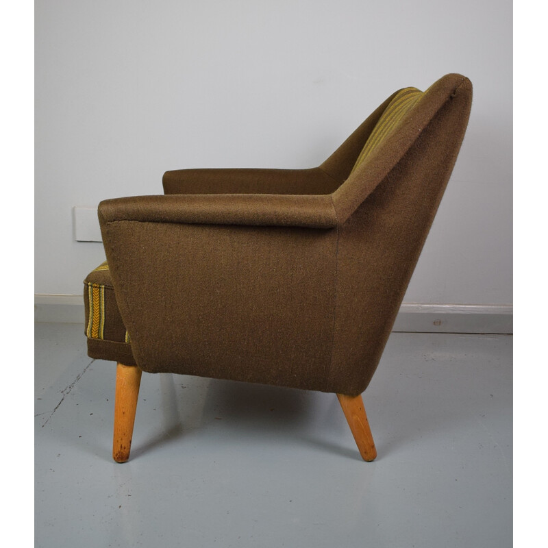 Vintage Brown Model 54 Armchair by Kurt Ostervig - 1950s