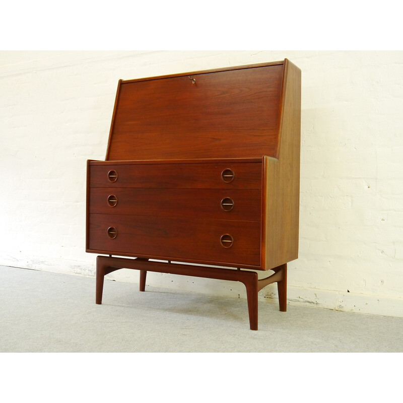 Scandinavian secretary in rosewood and brass, Arne HOVMAND OLSEN - 1950s