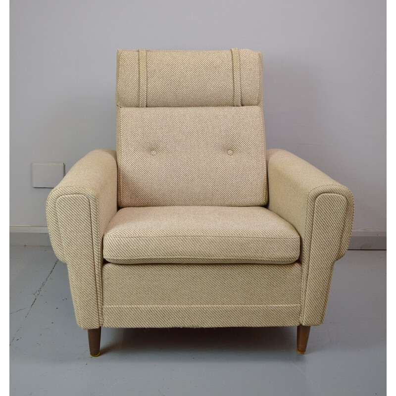Vintage Danish Wool Lounge Armchair - 1960s