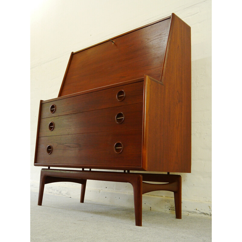 Scandinavian secretary in rosewood and brass, Arne HOVMAND OLSEN - 1950s