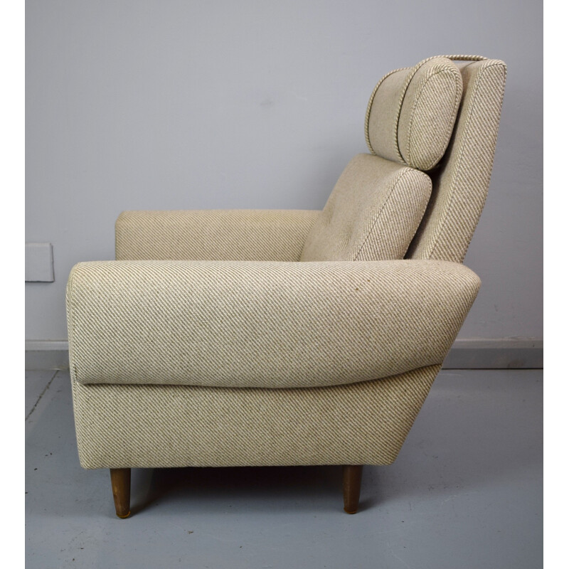 Vintage Danish Wool Lounge Armchair - 1960s