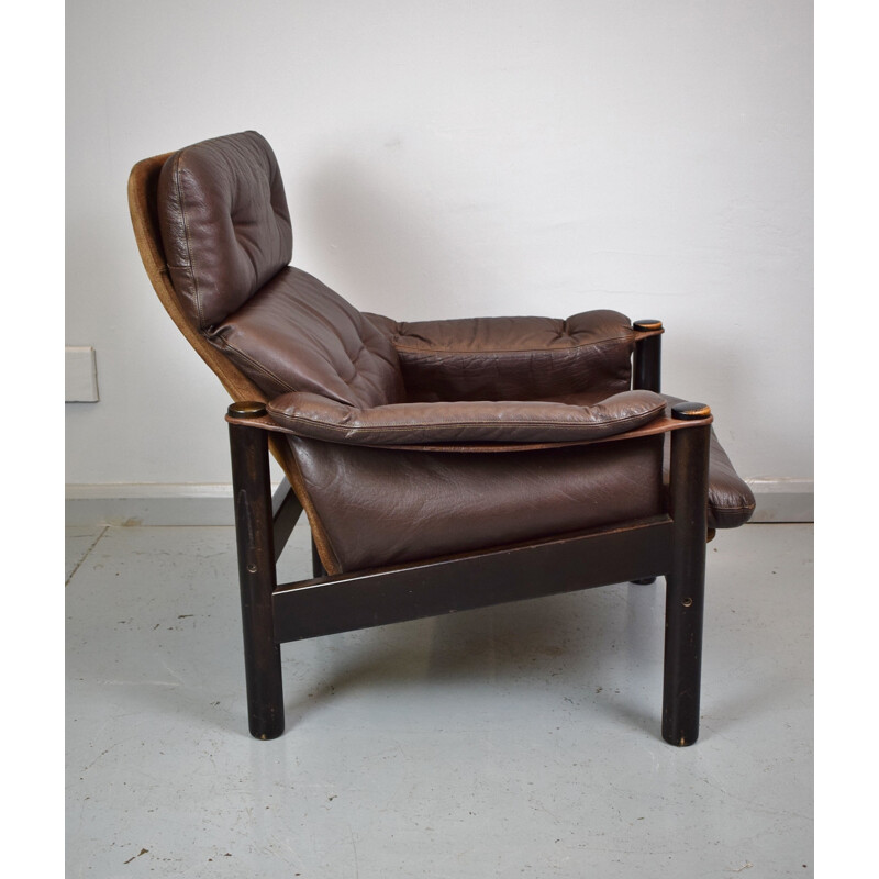Vintage Danish Brazilian Leather Lounge Armchair - 1970s