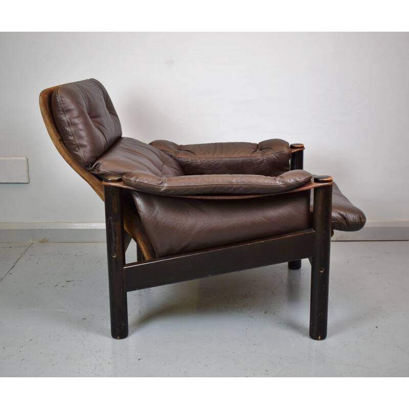 Vintage Danish Brazilian Leather Lounge Armchair - 1970s